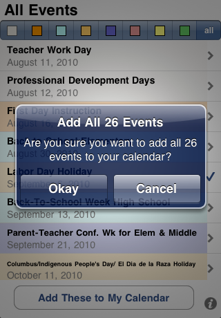 uCal adding all events for the school year in 5 seconds!